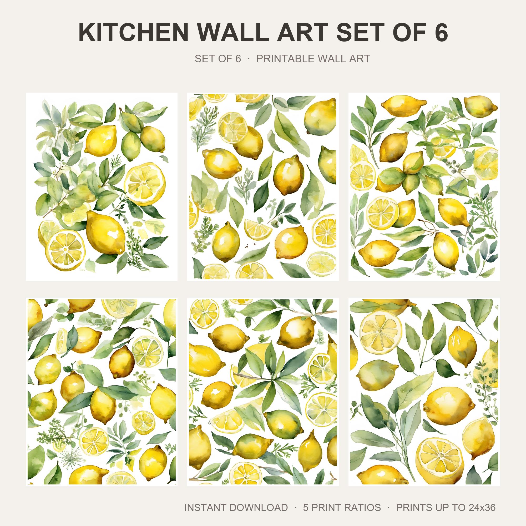 Kitchen Wall Art Set of 6