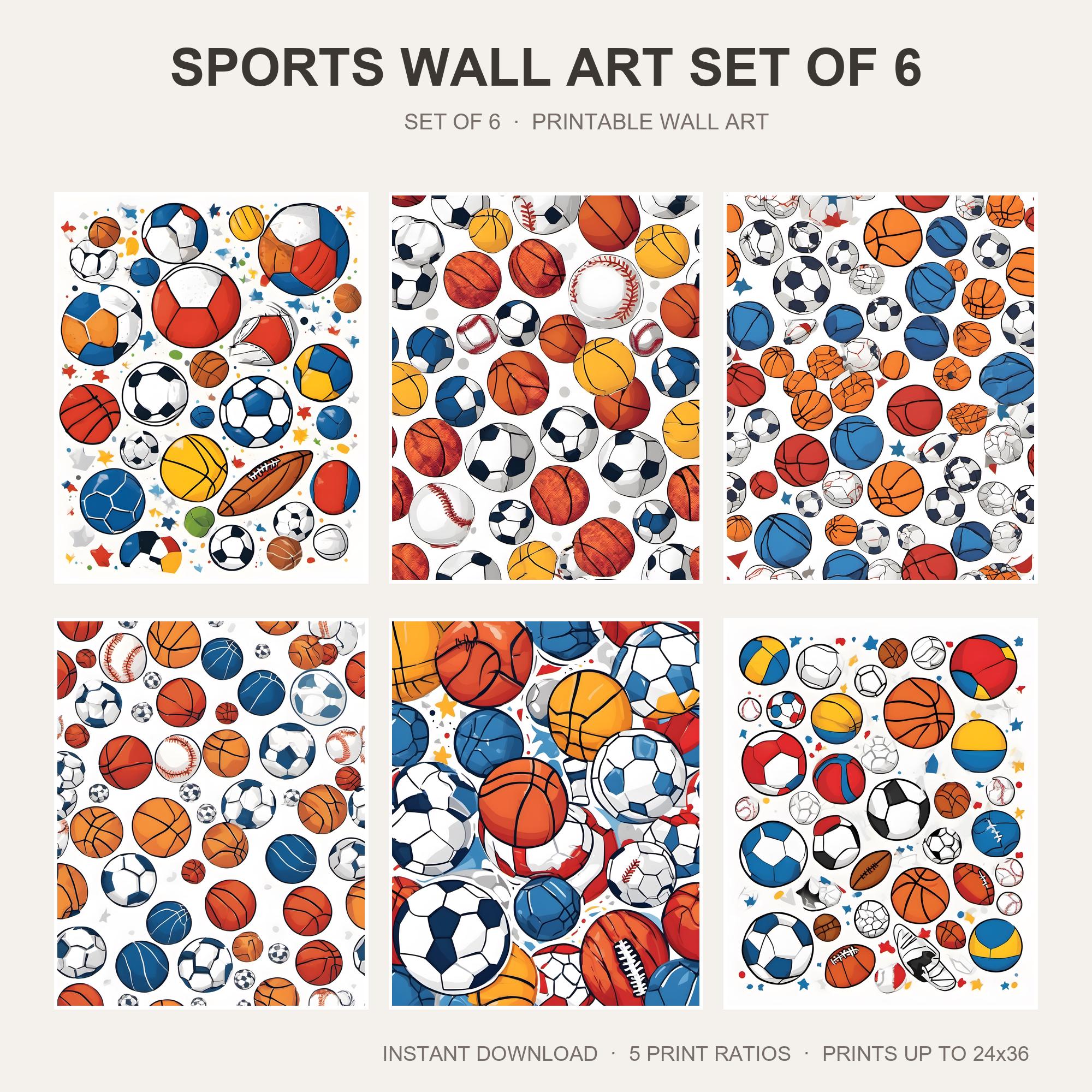Sports Wall Art Set of 6