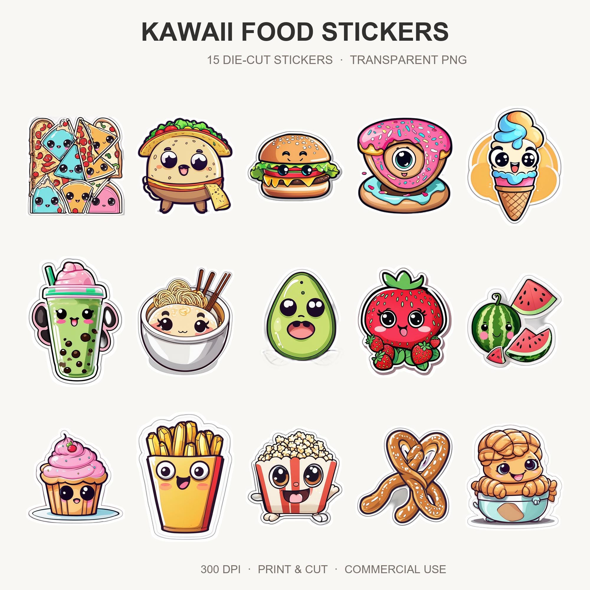 Kawaii Food Stickers