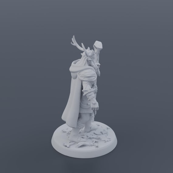 Elf Druid Miniature STL