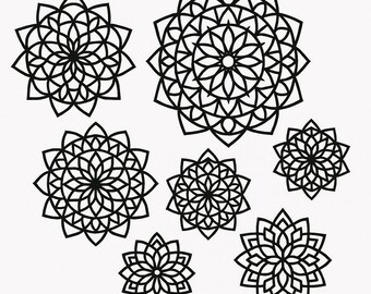 Mandala Wall Art Templates, Multi Layer SVG DXF Designs for Laser Cutting, Instant Download