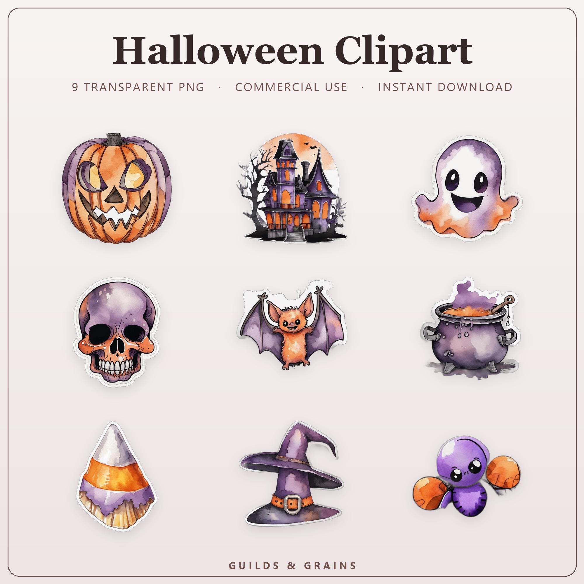 Halloween Clipart PNG Bundle