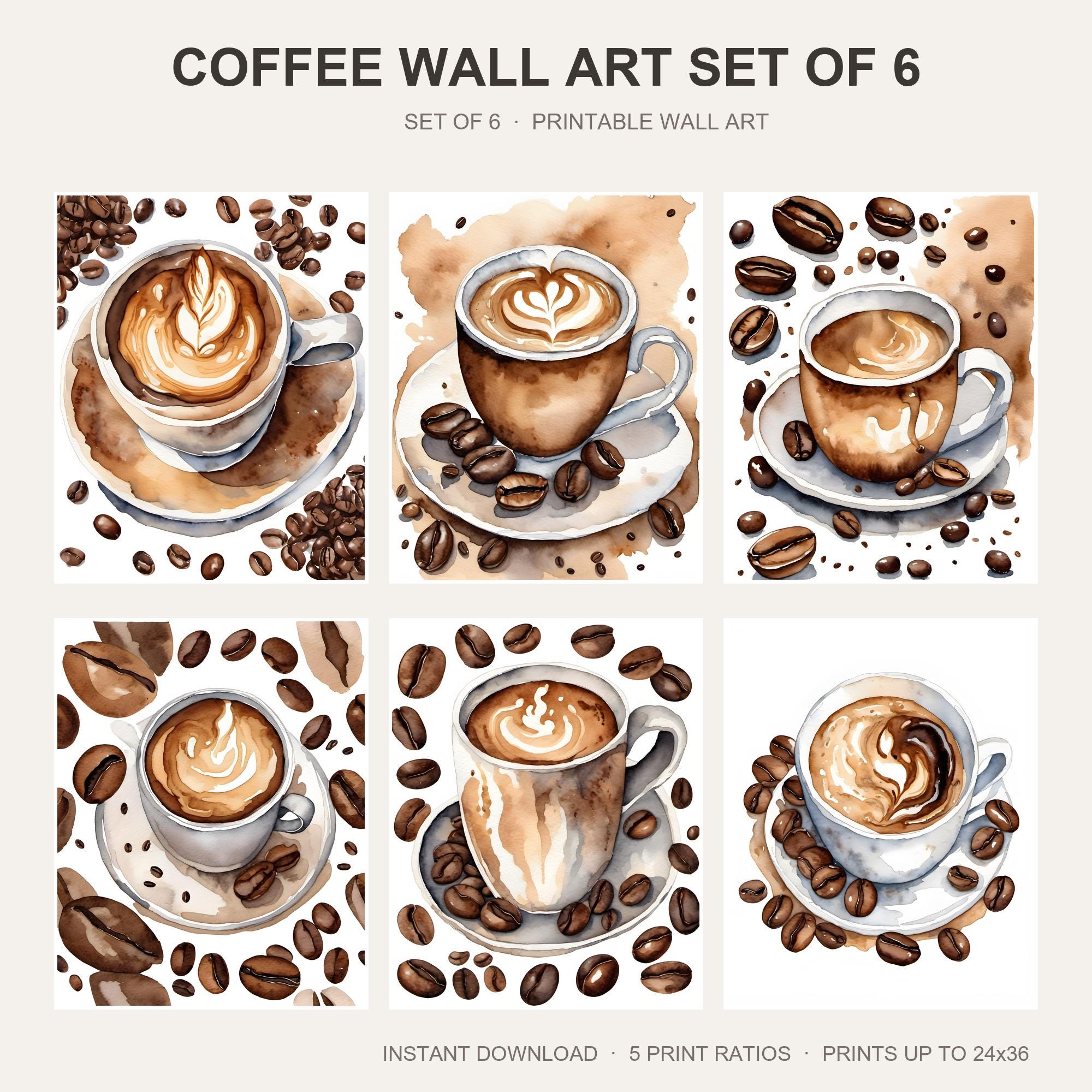 Coffee Wall Art Set of 6