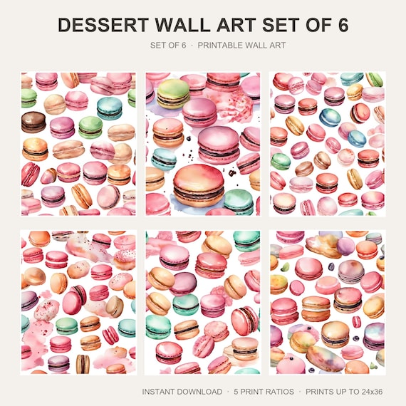 Dessert Wall Art Set of 6
