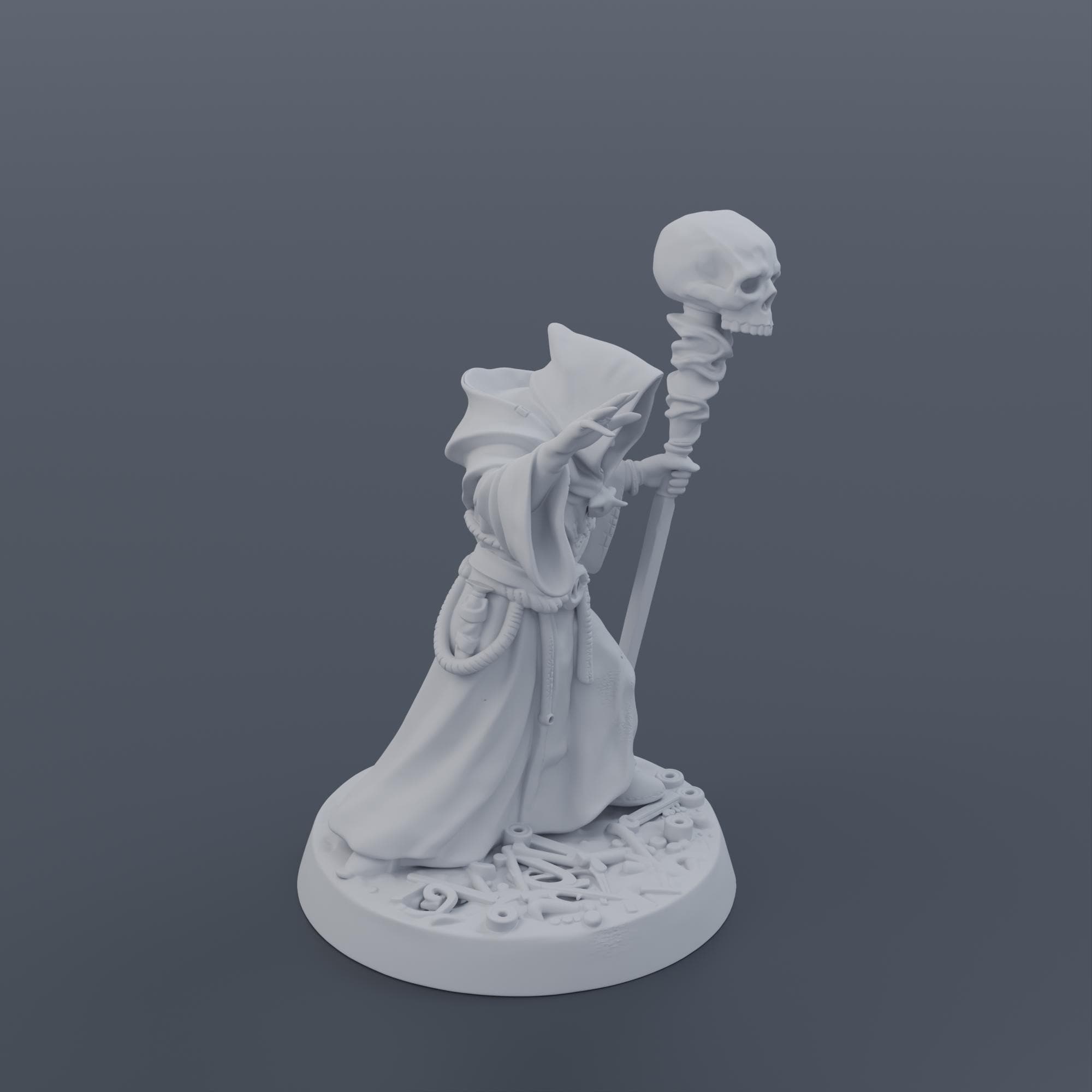 Pale Necromancer Miniature STL