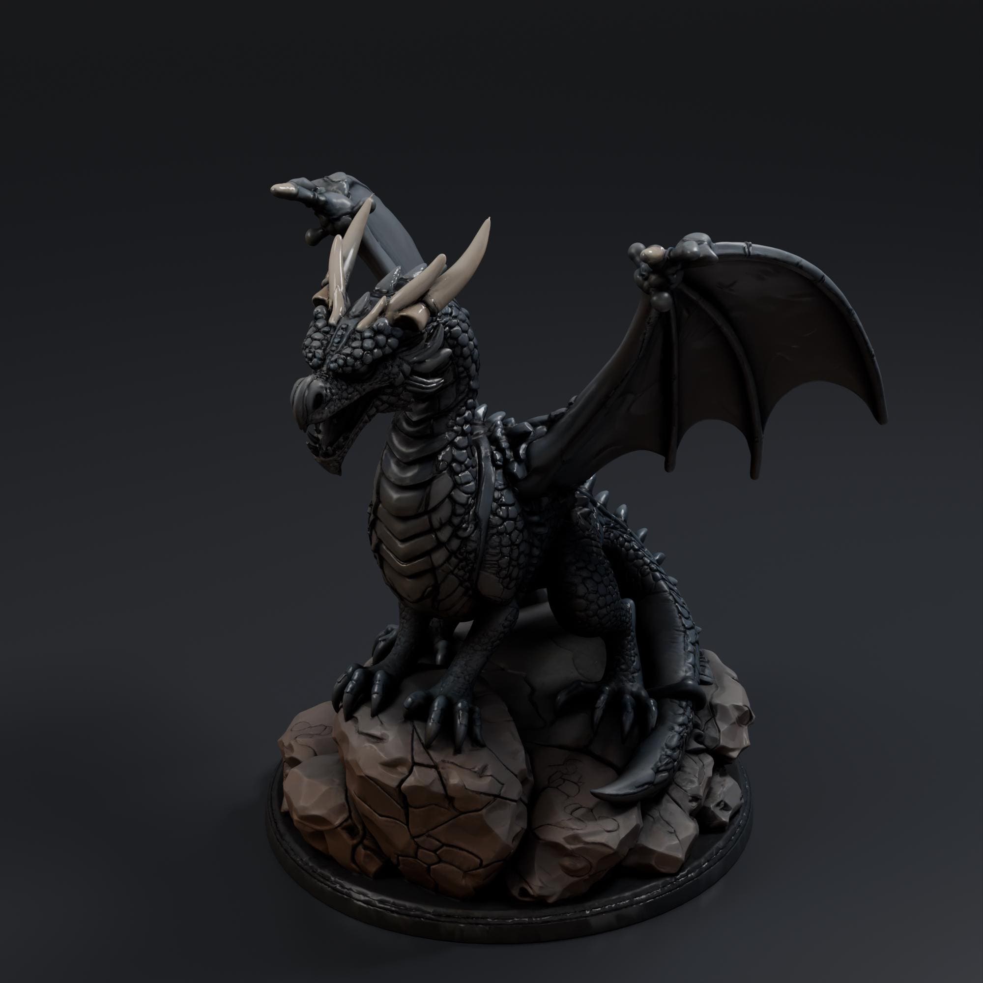 Dragon Statue STL File - Fantasy Tabletop Miniature 28mm Wargaming 3D Print