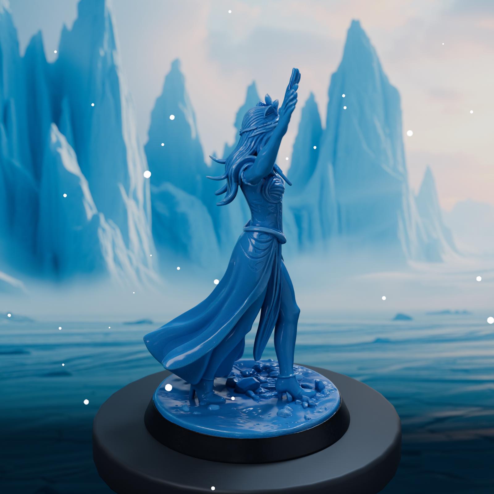 Ice Sorceress (1) STL File - Fantasy Tabletop Miniature 28mm Wargaming 3D Print