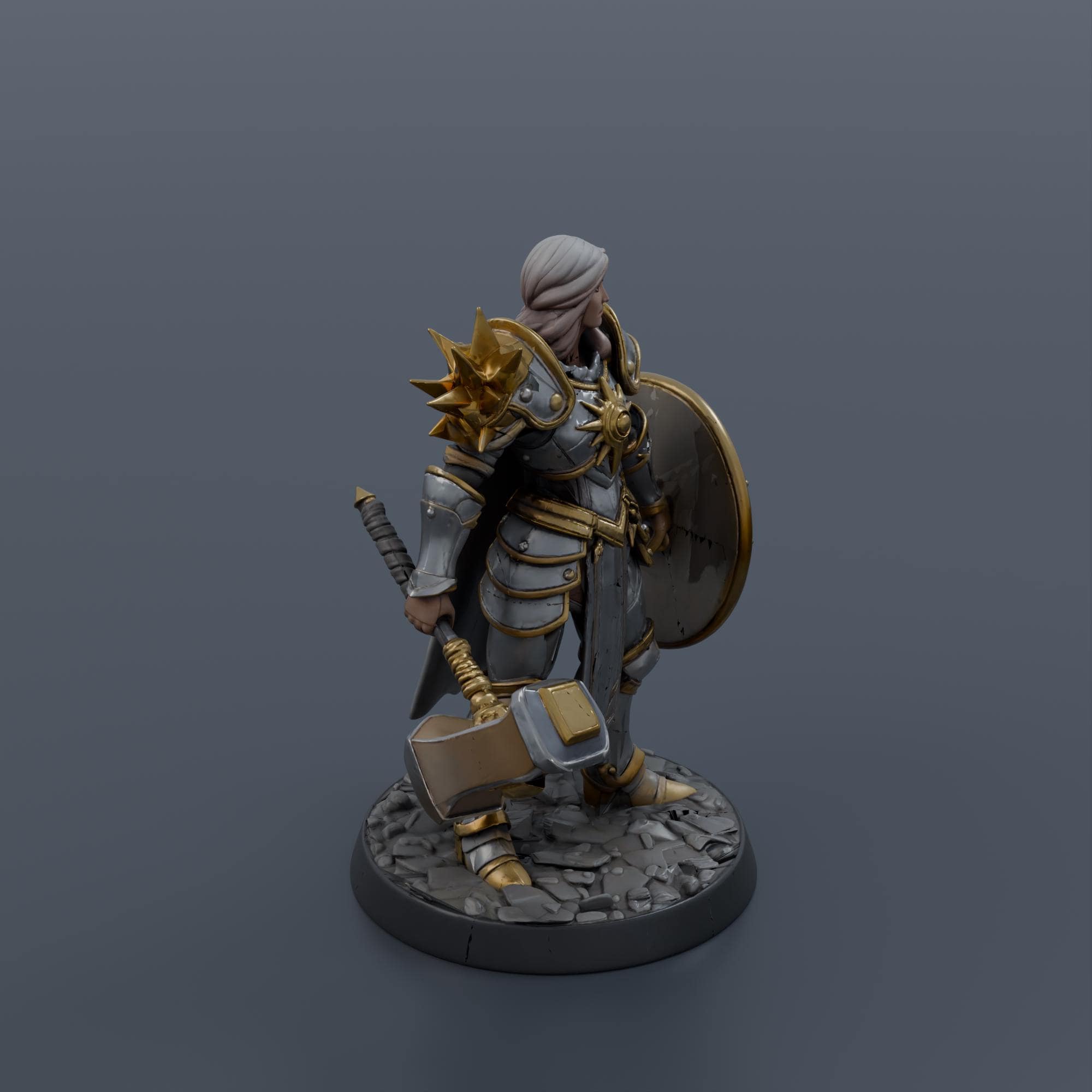 Female Paladin Miniature STL
