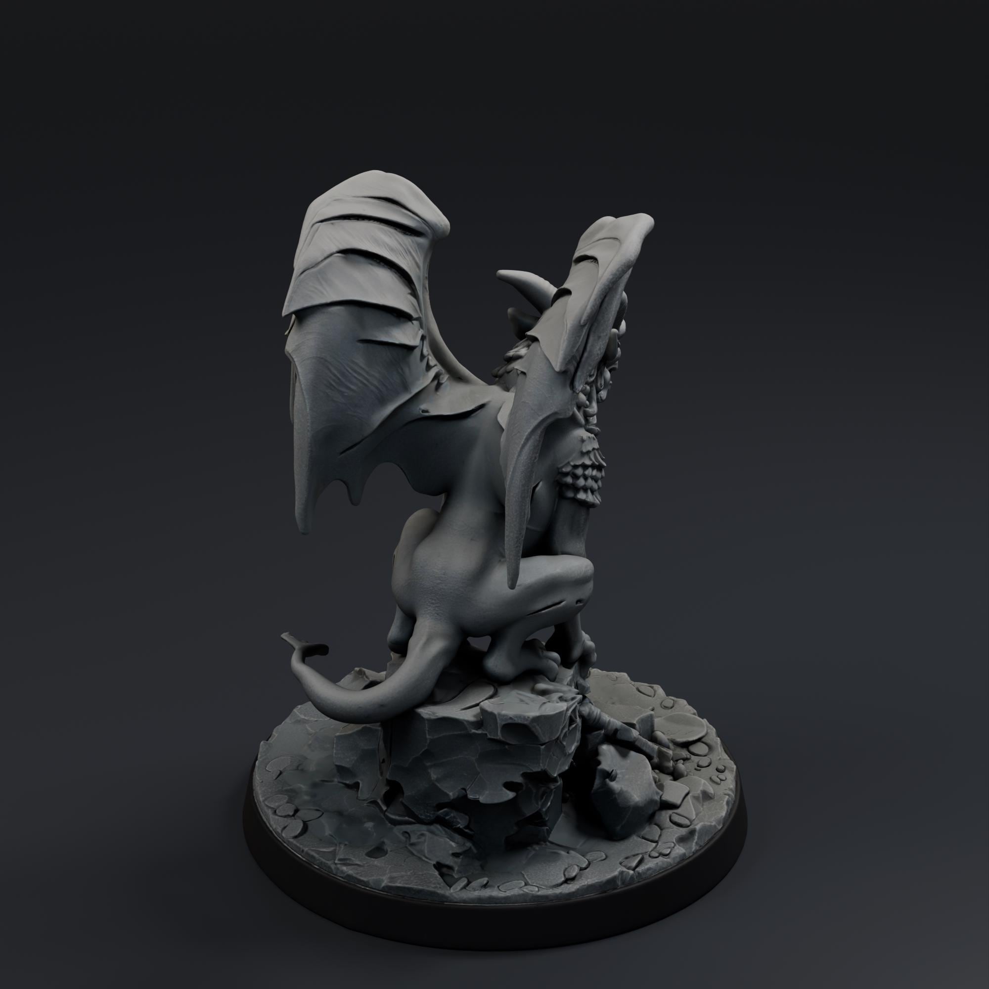 Stone Gargoyle 4 STL File - Fantasy Tabletop Miniature 28mm Wargaming 3D Print