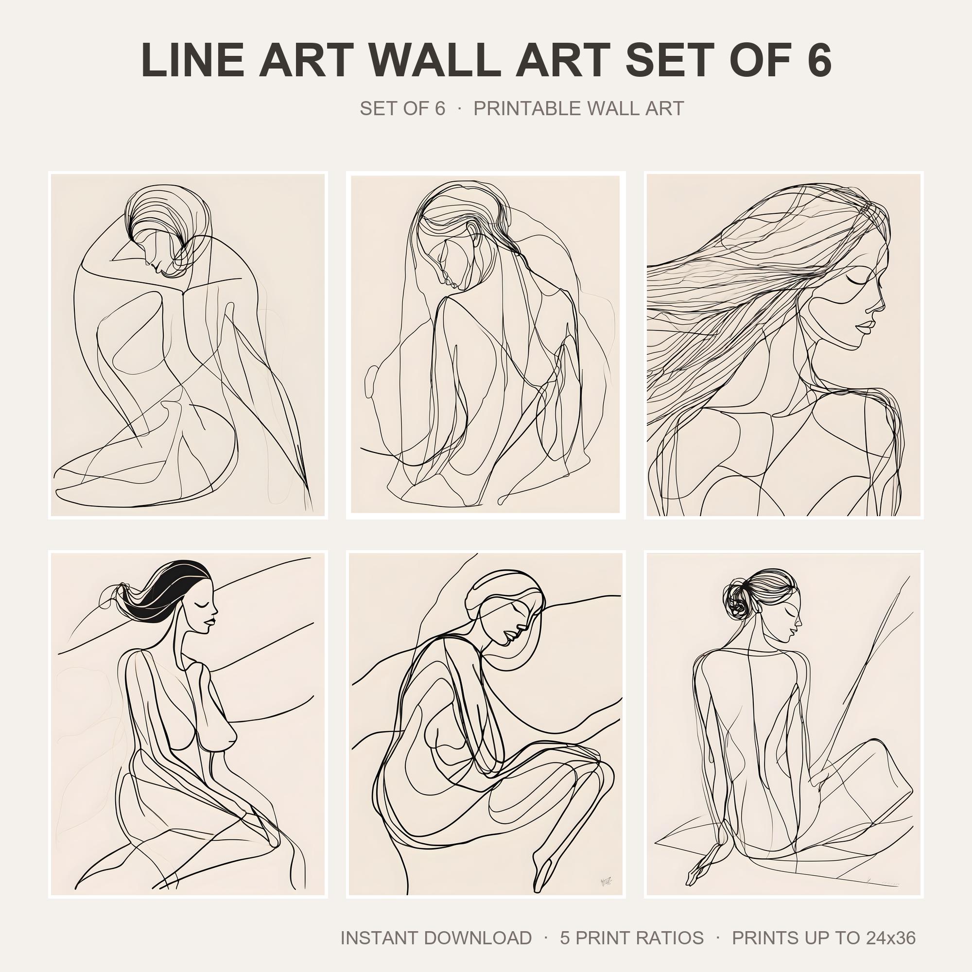 Line Art Wall Art Set of 6