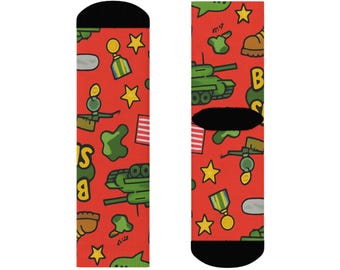 Funny Military Vet Crew Socks Gift - Veteran Birthday Present for Him