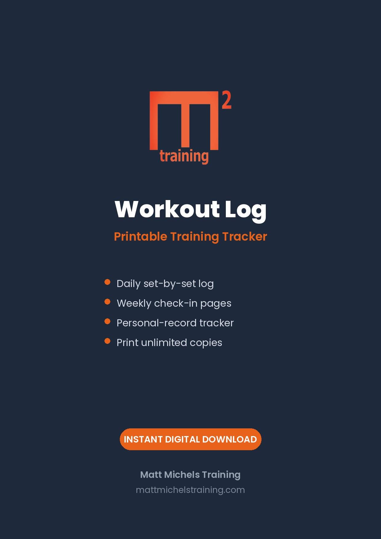 M2 Printable Workout Log & Tracker