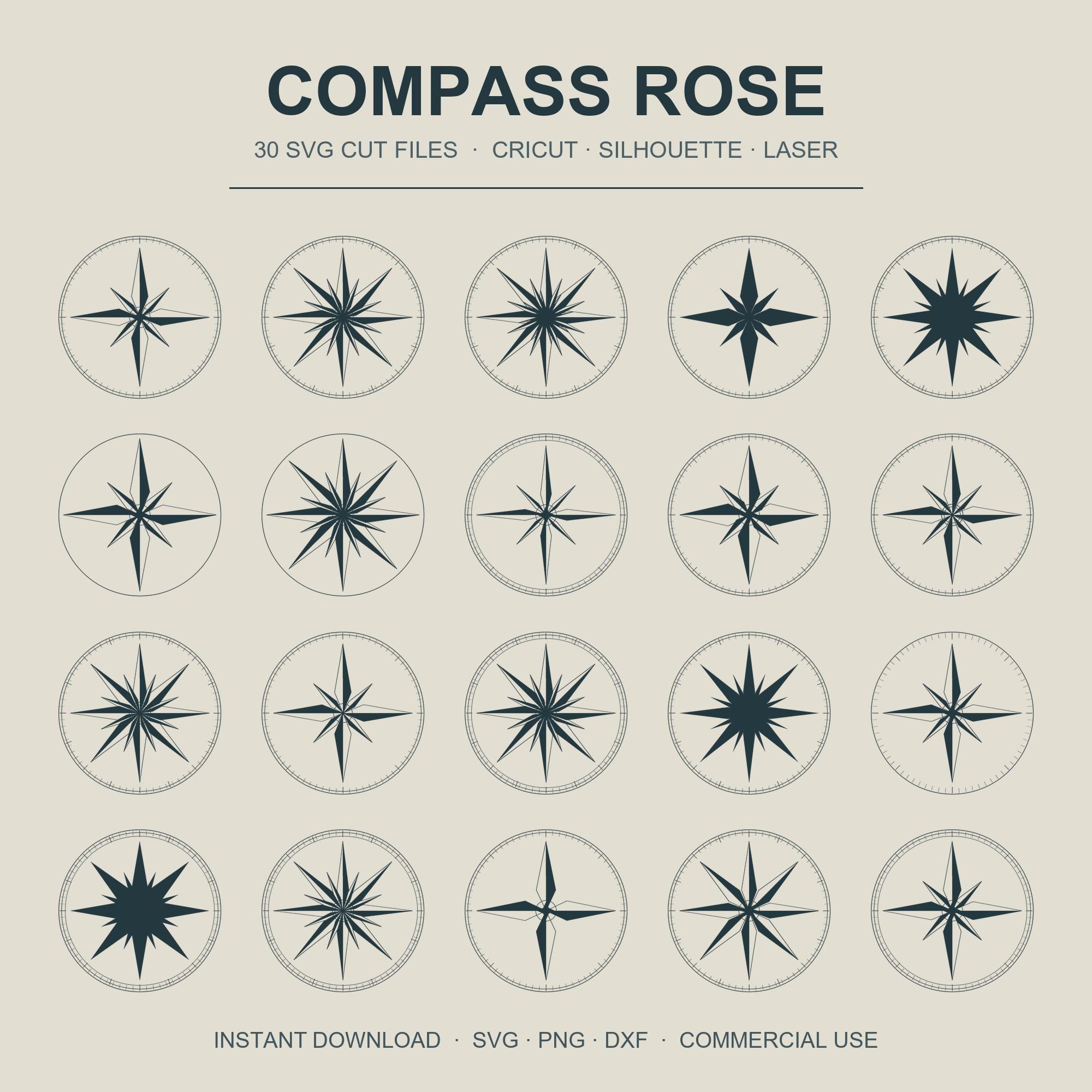 Compass Rose SVG Bundle