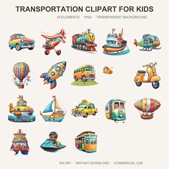 Transportation Clipart for Kids