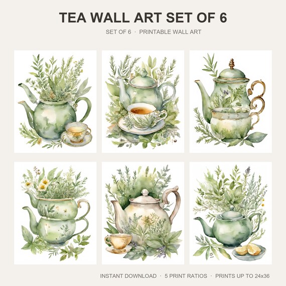 Tea Wall Art Set of 6