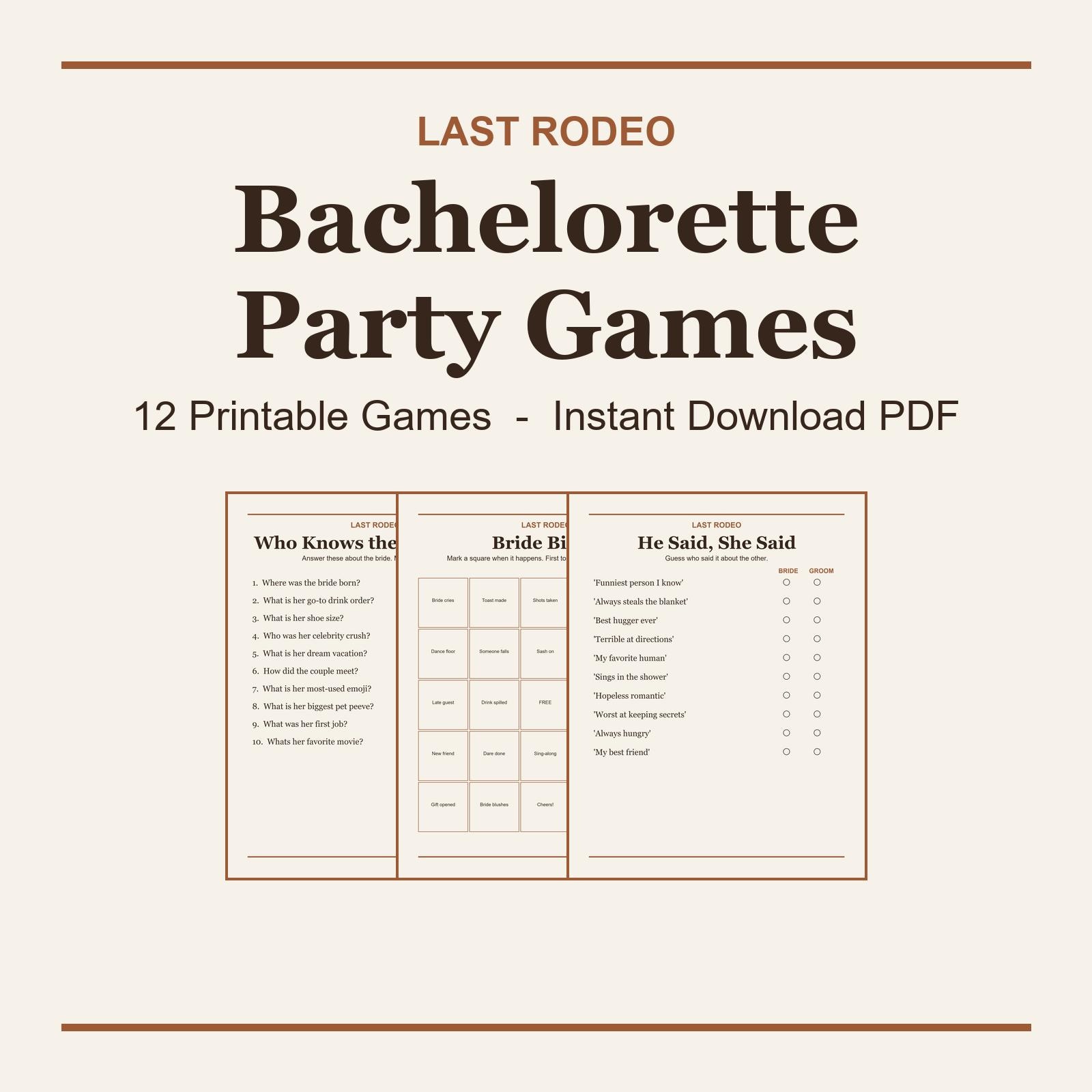 Last Rodeo Bachelorette Games Printable