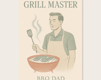 BBQ Dad Grill Master Fathers Day Gift, Retro Cookout Wall Art, Printable Set of 3, Instant Download
