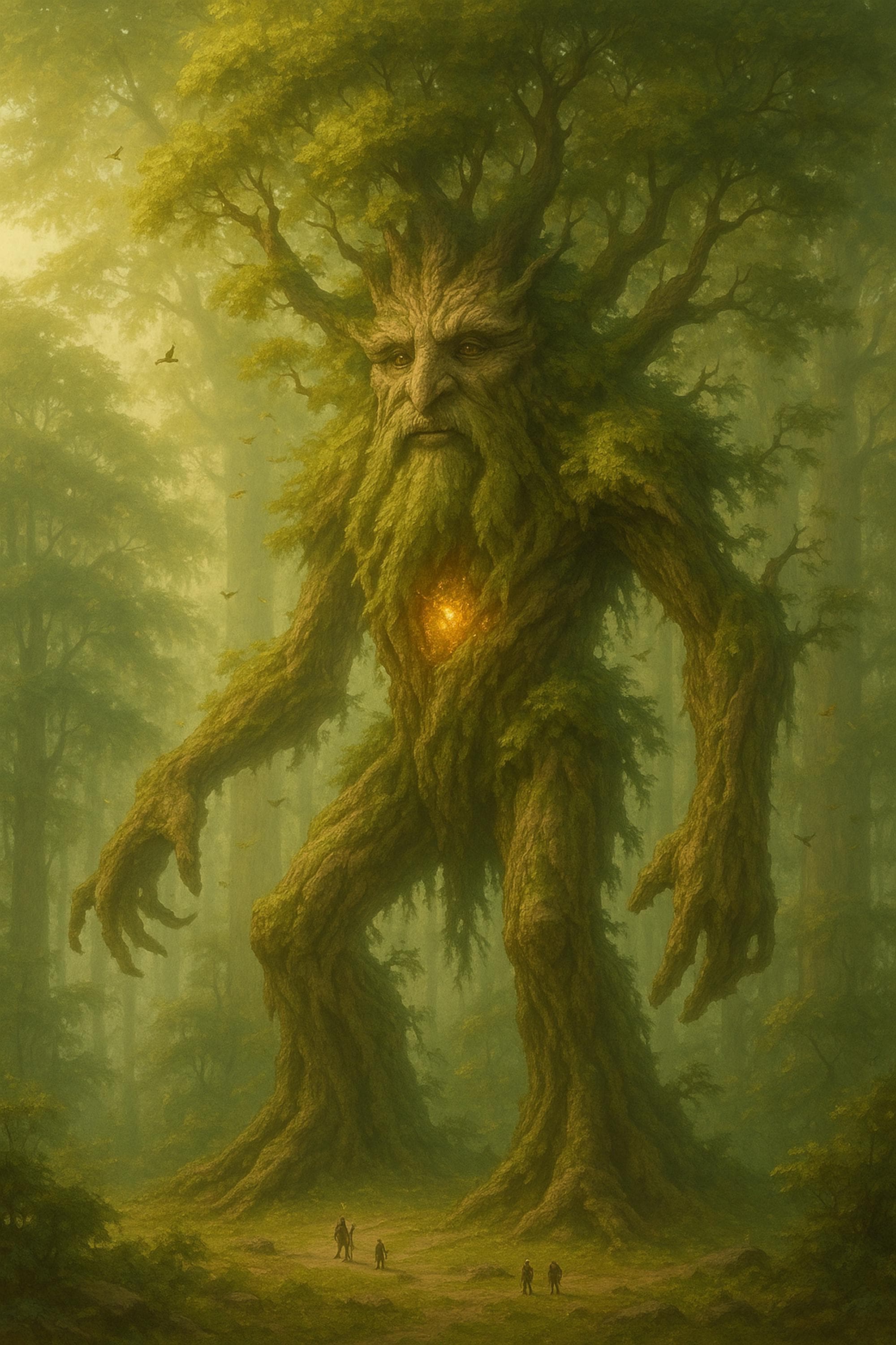 Treant Tree Giant Fantasy Wall Art Printable, Forest Ent Monster Print, DnD Art Digital Download, Game Room Decor