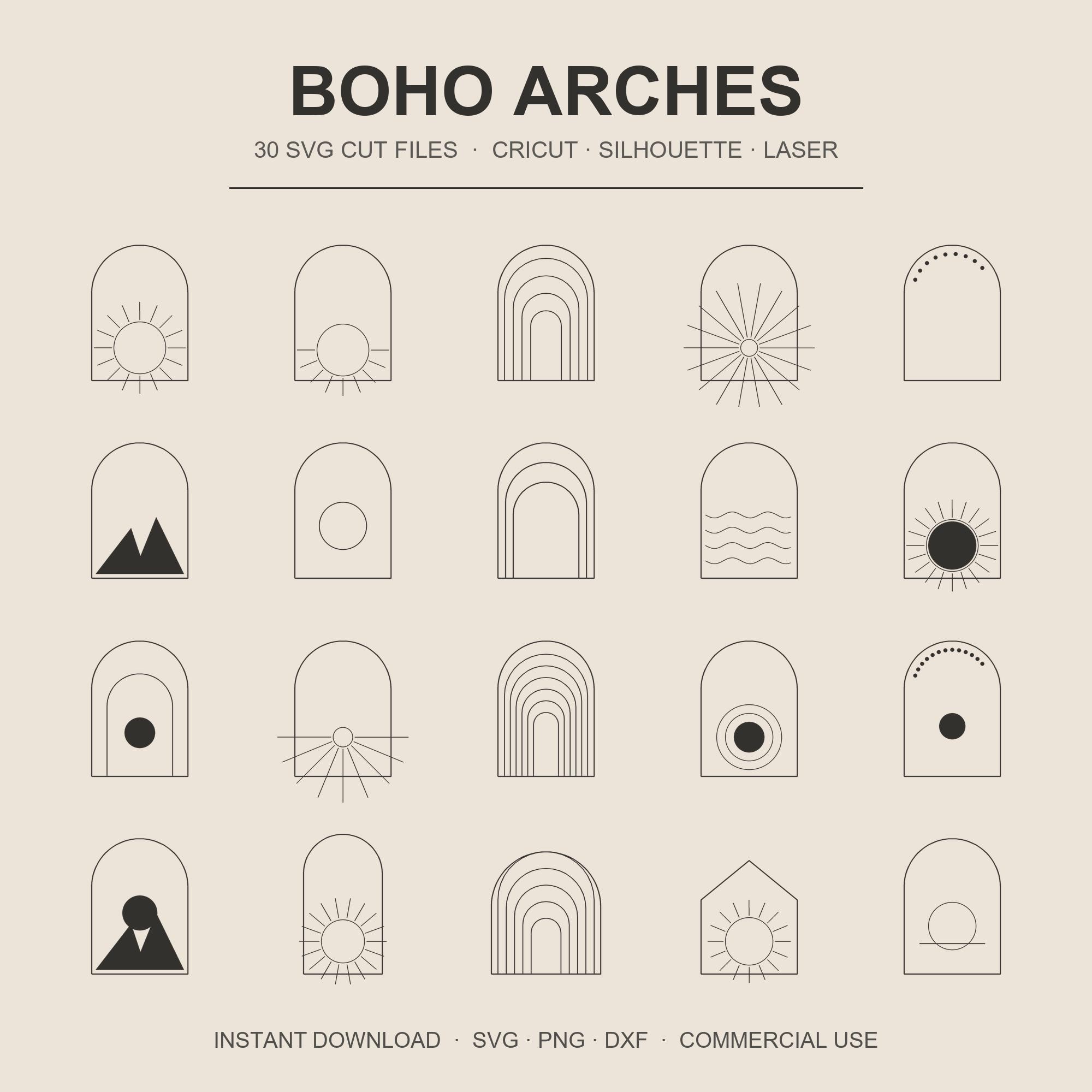Boho Arch SVG Bundle
