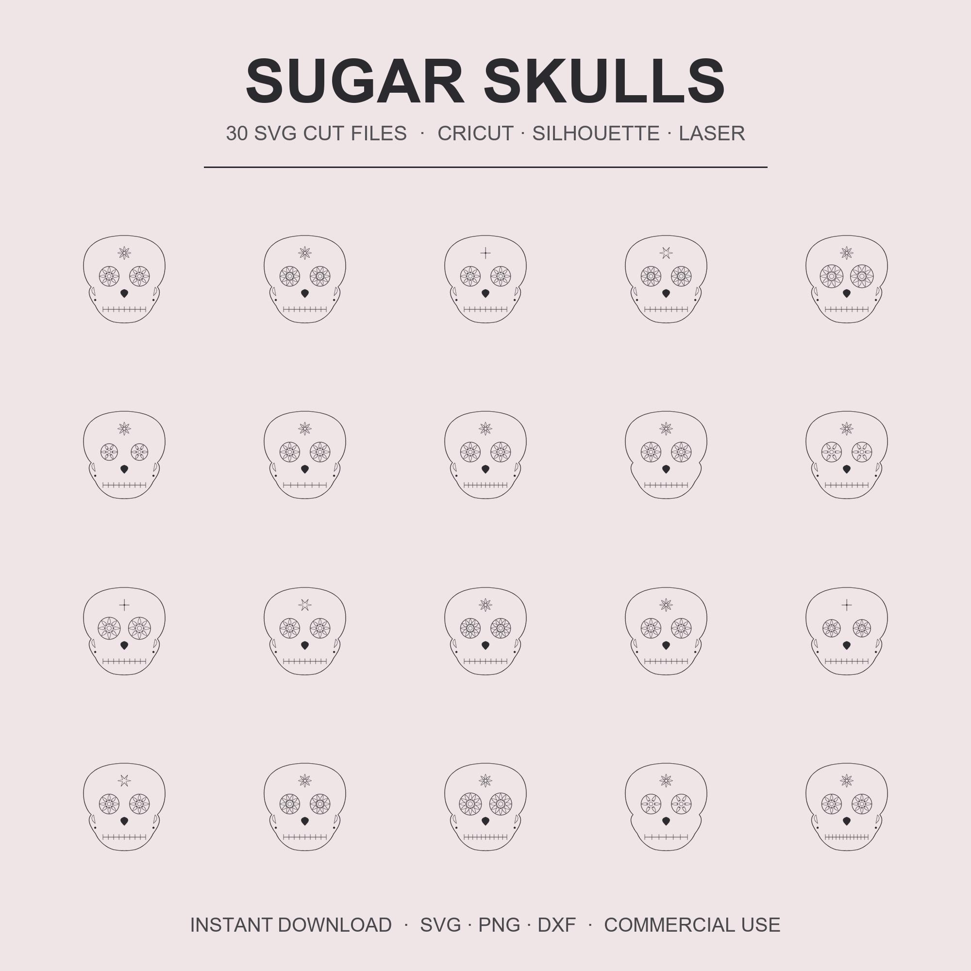 Sugar Skull SVG Bundle