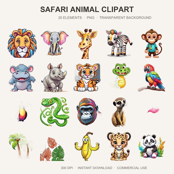 Safari Animal Clipart