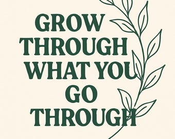 Motivational Gift for Women - Grow Through What You Go Through Botanical Wall Art 3-Pack - Perfect Birthday Present for Her