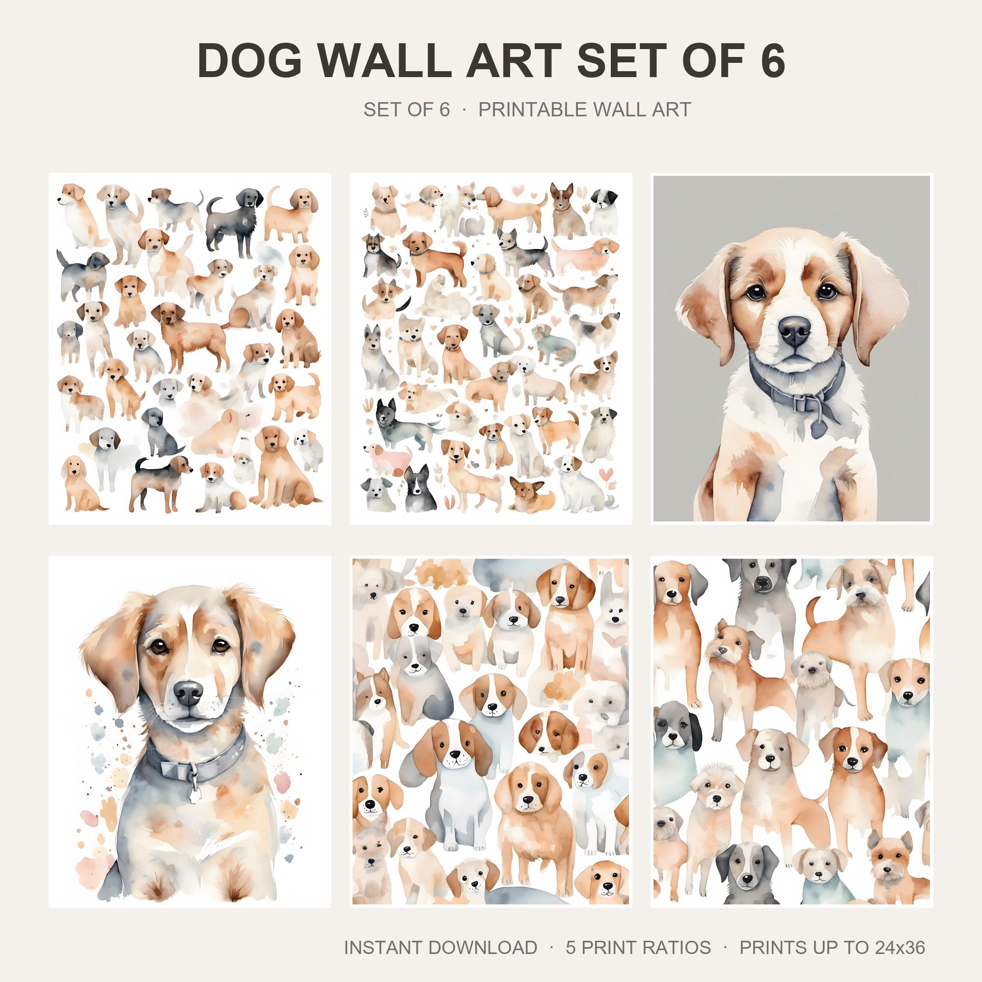 Dog Wall Art Set of 6