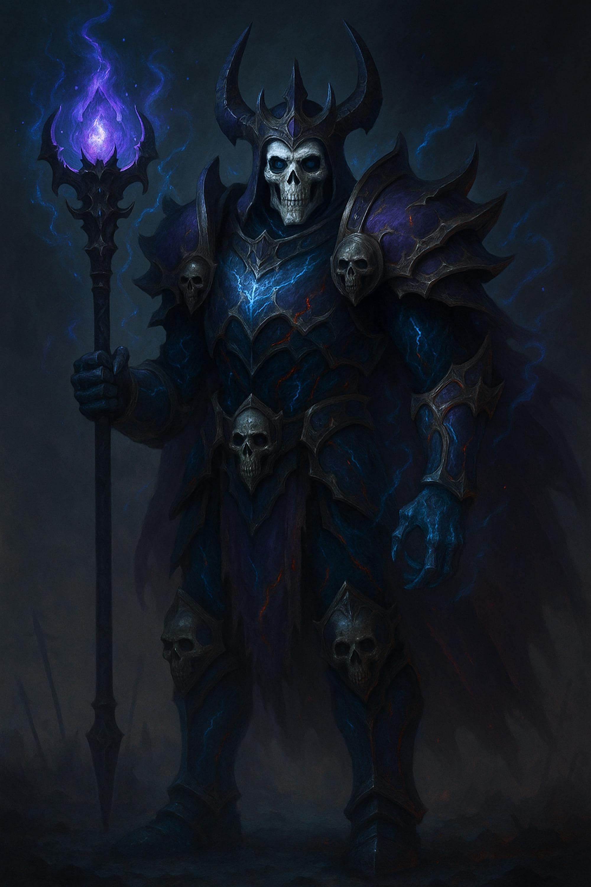 Necromancer Lich Fantasy Wall Art Printable, Dark Wizard Print, DnD Villain Character Art Digital Download, Game Room