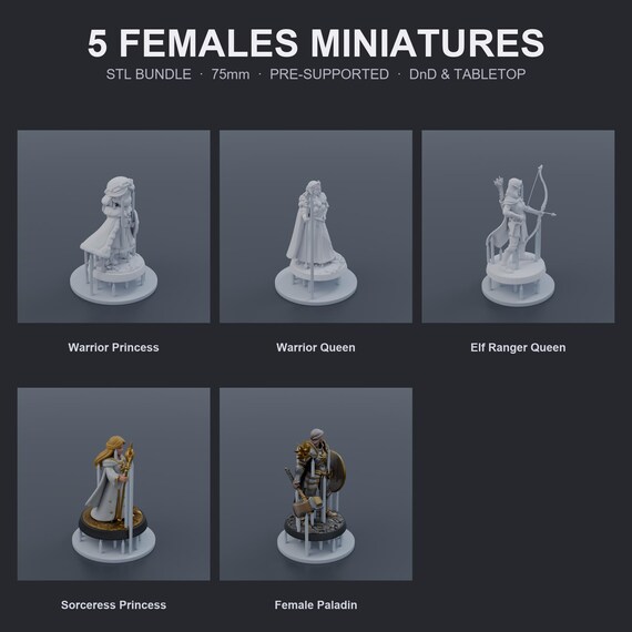 Female Hero Miniatures STL Bundle