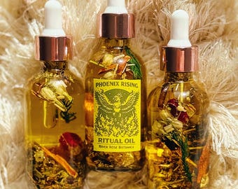 Phoenix Rising Ritual Oil 2oz | Rebirth After Betrayal | Transformation | Overcoming Anything | Healing + Shadow Work | Rise Stronger | 60mL