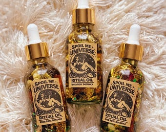 Spoil Me Universe Ritual Oil 2oz | Luxury, Endless Abundance, Money Drawing, Sweetening, Divine Favor & Alignment | Sugar Cookie Scent 60mL