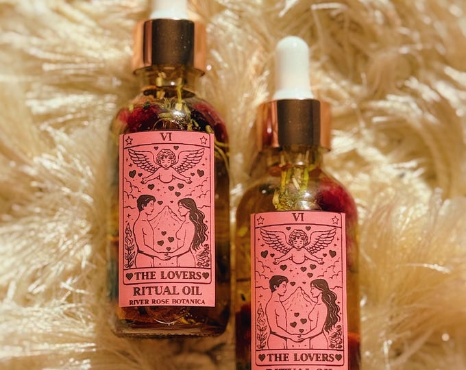 Lovers Ritual Oil 2oz, Love, Union, Attraction | Relationship & Soulmate Ritual Oil, Altar Anointing Oil, Spiritual Love Work