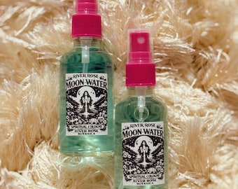 Moonwater Spray River Rose 2oz | Lunar Charged Spiritual Organic Rose Water | Cleansing, Manifestation & Intuition | Altar Spray, 60mL