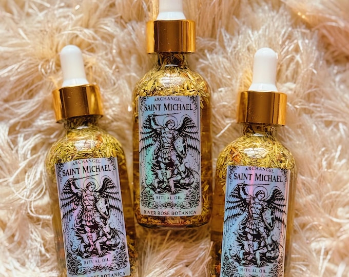 Archangel Michael Ritual Oil 2oz | Saint Michael Protection Oil | Guardian Angel | Angelic Warrior Defense Oil | Handmade Organic Oil | 60mL