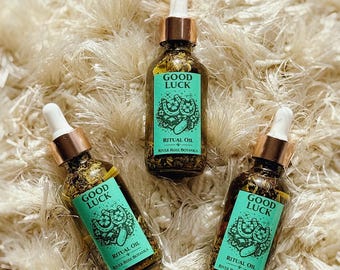 Good Luck Ritual Oil 2oz, Luck, Opportunity, Favor,  Prosperity, Success Anointing Oil, Altar tool, Candle Dressing Oil, Good Fortune, 60mL