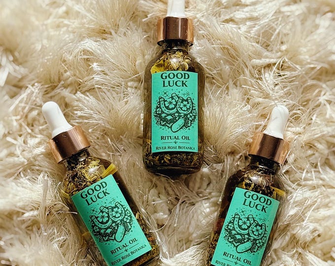 Good Luck Ritual Oil 2oz, Luck, Opportunity, Favor,  Prosperity, Success Anointing Oil, Altar tool, Candle Dressing Oil, Good Fortune, 60mL