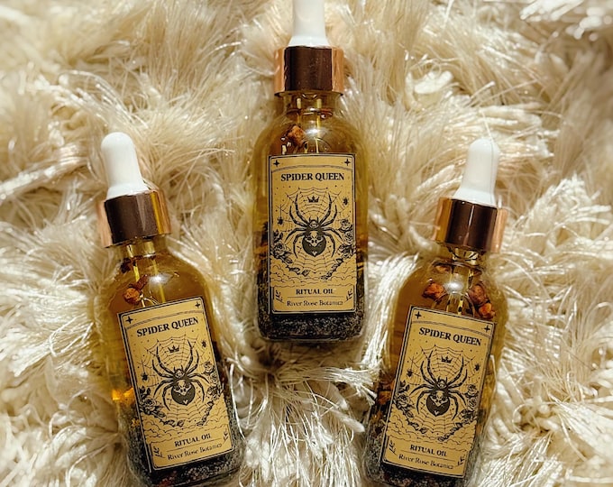 Spider Queen Ritual Oil 2oz | Power, Protection, Dark Feminine Energy | Influence, Magnetism, Control Anointing Oil | Candle Dressing, 60mL