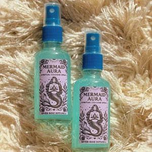 Woda kolońska Mermaid Aura Spiritual w sprayu | 2 uncje mgiełki energetycznej dla blasku, pewności siebie i magnetycznej obecności, Ocean Spell, oczyszczająca aurę | 60 ml