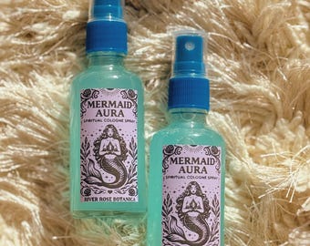 Mermaid Aura Spiritual Cologne Spray | 2oz Energy Mist for Glamour, Confidence & Magnetic Presence, Ocean Spell, Aura Cleansing | 60mL