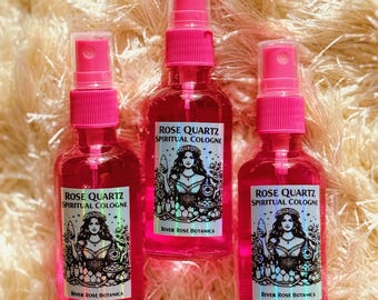 Rose Quartz Rose Spiritual Cologne Spray | 2oz | Self Love | Romance | Beauty + Glamour Aura Spray | Attraction | Love Drawing | 60mL