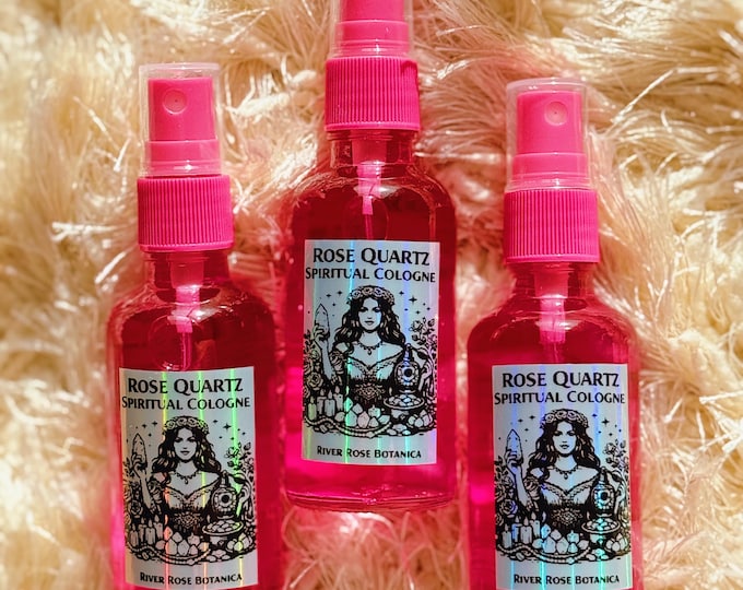 Rose Quartz Rose Spiritual Cologne Spray | 2oz | Self Love | Romance | Beauty + Glamour Aura Spray | Attraction | Love Drawing | 60mL