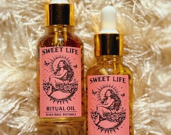 Aceite Ritual de Vida Dulce 30 ml / Aceite de Abundancia para el Equinoccio de Primavera / Felicidad, Prosperidad y Buena Fortuna / Manifestación de Nuevos Comienzos / 30 ml