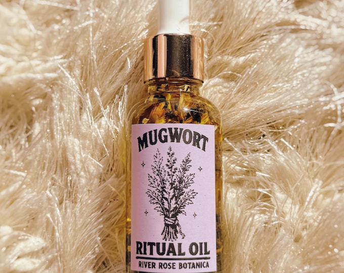 Mugwort Organic Ritual Oil 1oz | Psychic & Dreamwork Oil | Intuition, Divination, Protection | Handcrafted Spiritual Oil 30mL