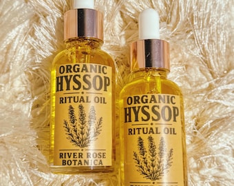 Hyssop Ritual Oil 1oz | Organic Hyssop | Clear Away Spiritual Buildup & Reset | Cleansing, Protection + Removing Negative Energy | 30mL
