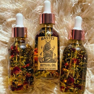 Aceite ritual Bastet 60 ml / Aceite de protección de la diosa egipcia / Energía femenina divina, prosperidad, protección del hogar / Altar Bastet + Regalo para devotos / 60 ml