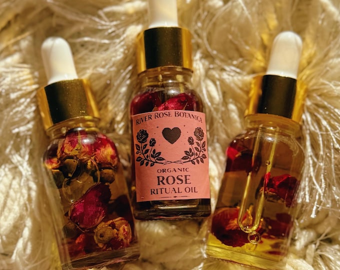 Rose Organic Ritual Oil 15mL | Love, Heart Healing & Attraction Oil | Rose Scented