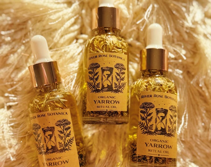 Yarrow Organic Ritual Oil | 1 oz | Protection, Courage, Strength, Boundary & Energy | Spiritual Defense Magic | 30mL