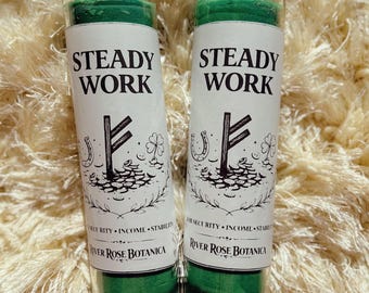 Steady Work 7 Day Candle | Job Security & Income Ritual Candle | Employment, Stability, Financial Support Spell
