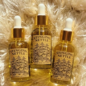 Stinging Nettle Ritual Oil 1oz | Organic Nettle | Defense Spell | Protection, Boundaries & Strength | Energy Clearing | Unscented 30mL image 1