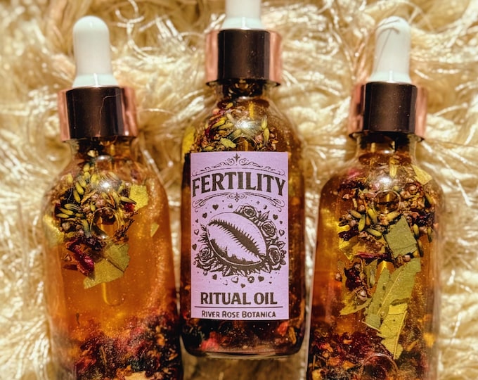 Fertility Ritual Oil | 2oz | Womb Healing | Creativity | Growth | Conception | New Beginnings | Divinity | Hibiscus Scented | 60mL